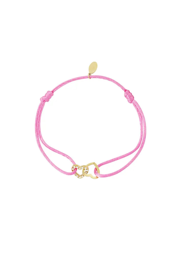 Armband satijn hartjes