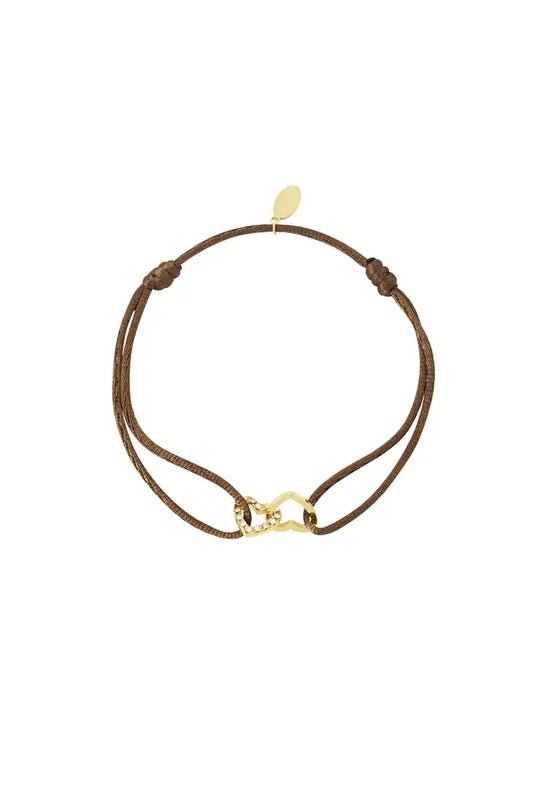 Armband satijn hartjes
