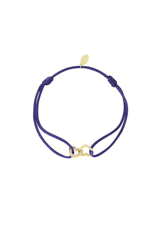 Armband satijn hartjes