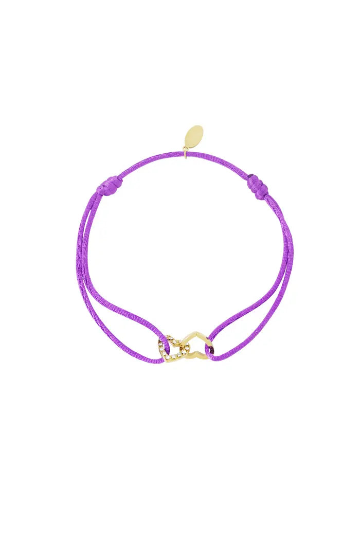 Armband satijn hartjes