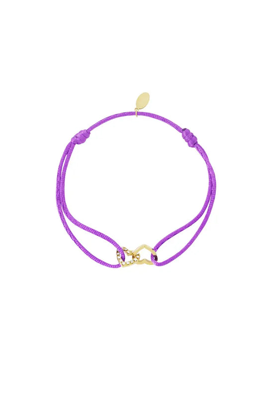 Armband satijn hartjes