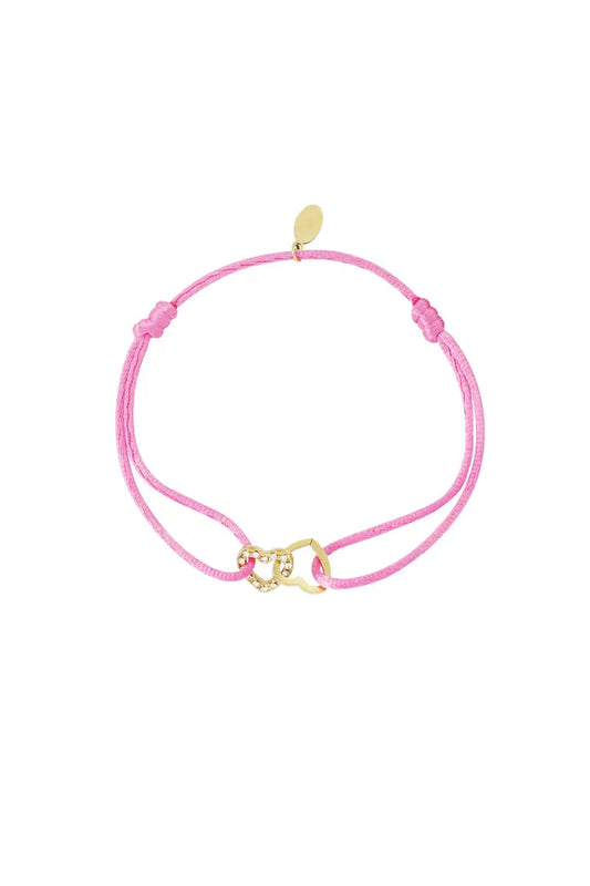 Armband satijn hartjes