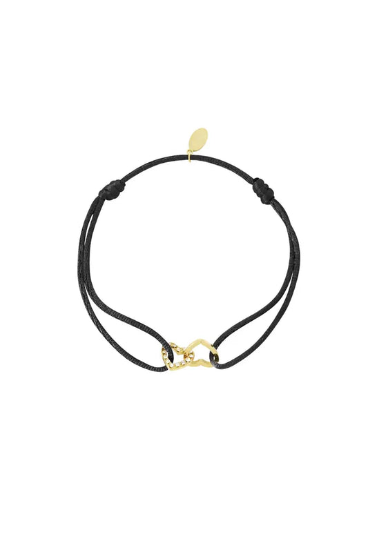 Armband satijn hartjes