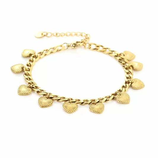 Bedelarmband hartjes